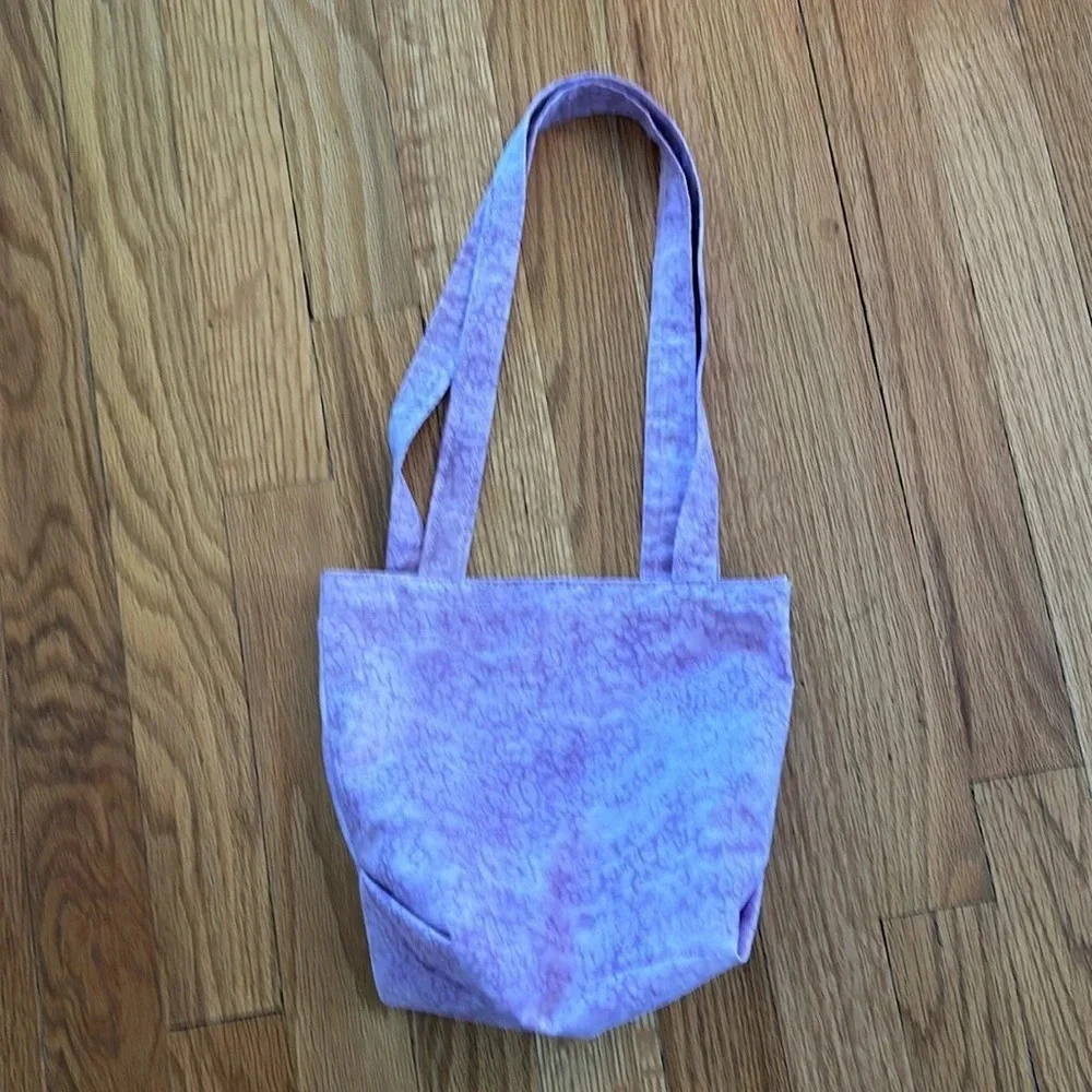 Handmade purple tote bag, cotton made and sewn by 8 year old, carry all or purse